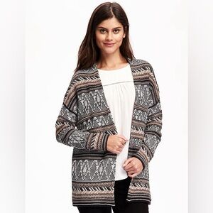 Old Navy Open Front Cardigan Sweater Women’s XL Aztec Tribal Print